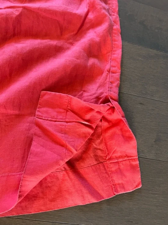 Athleta Playa Linen Wide Leg Crop Pants Coral Size 8 100% Linen - Picture 11 of 11